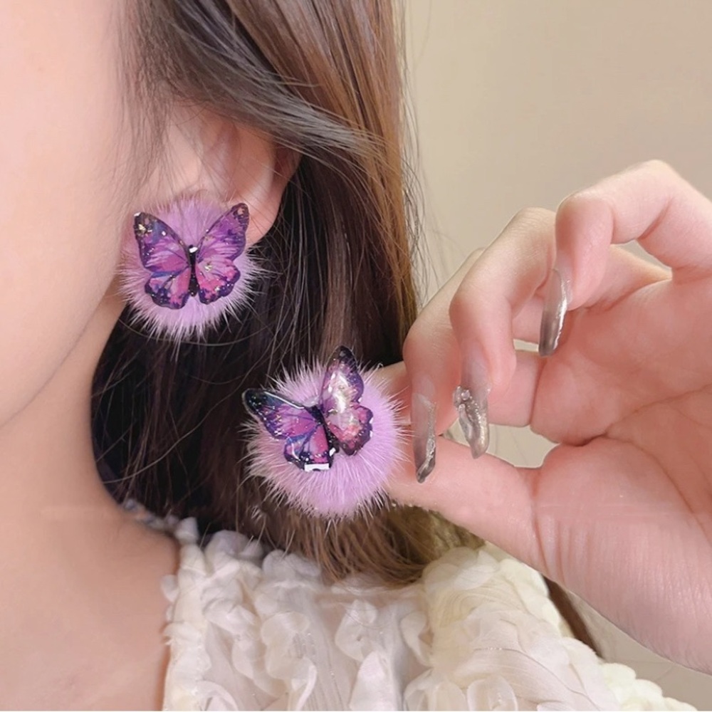 Cool Fun Purple Butterfly Earrings Accessories Jewelry Summer Spring